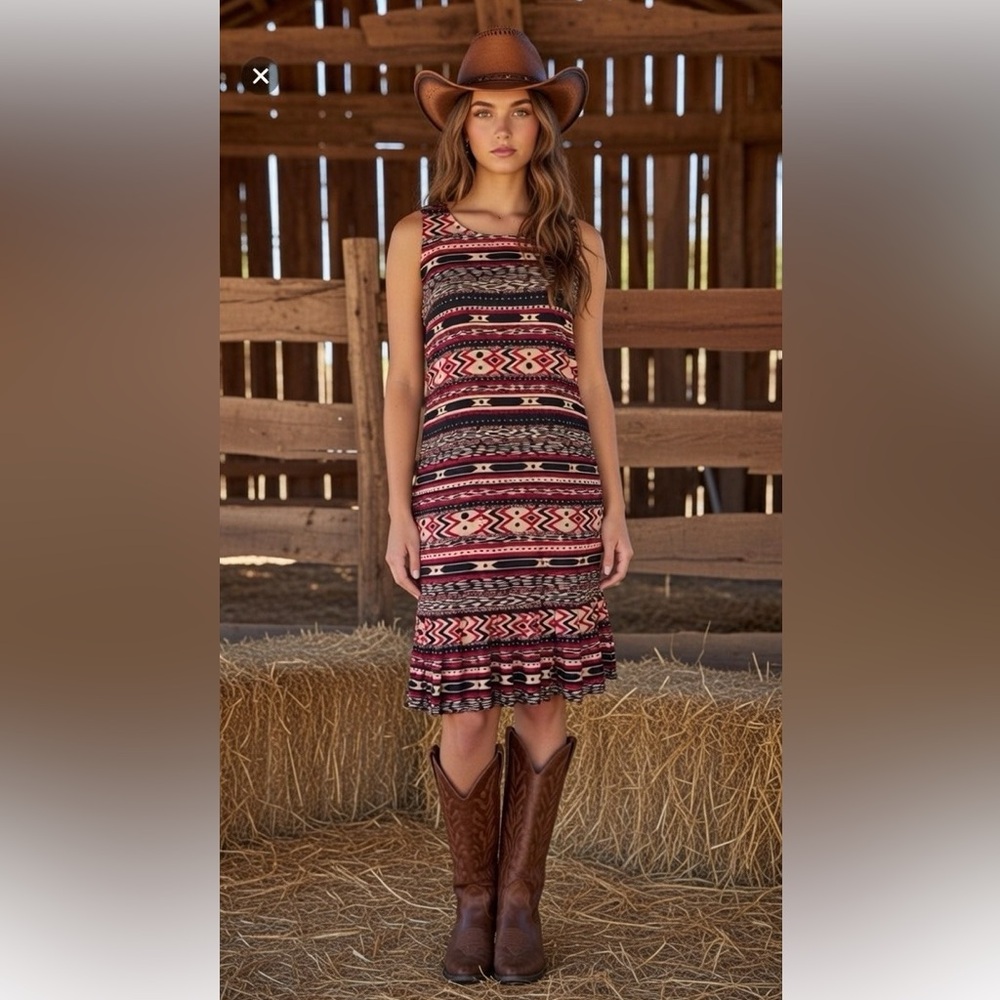 Danny & Nicole sz 16 dress Aztec pattern